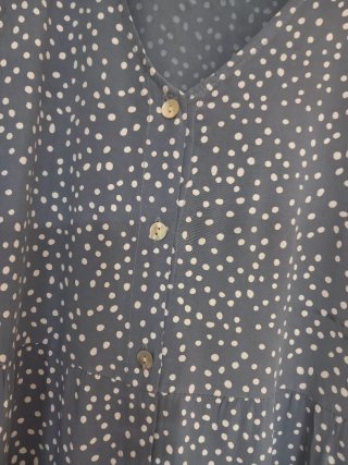 Vestido azul lunares blancos talla XL