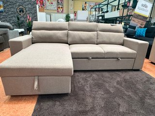 Sofá Cama Chaise Longue con Arcón y Posavasos