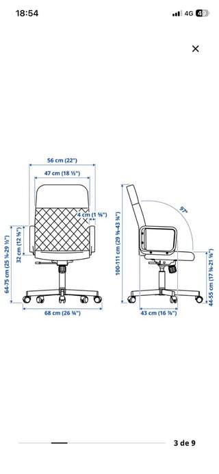 Silla de oficina Ikea Negra