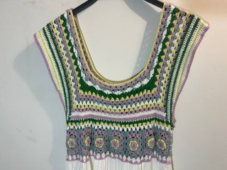 Vestido Verano Crochet Blanco Zara Talla L