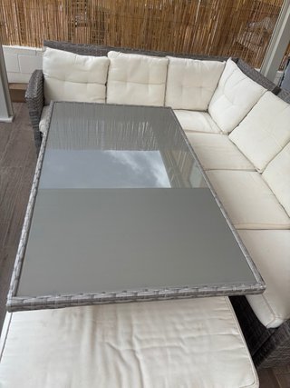 Conjunto Muebles Jardín Ratán y Cristal