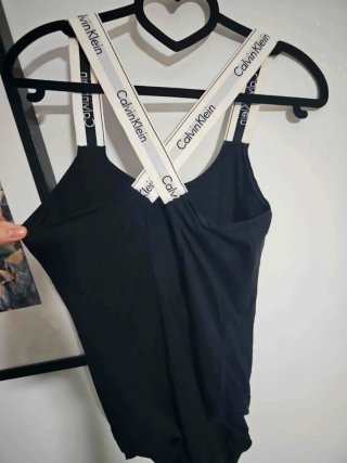 Body Calvin Klein originale nero con spalline loga