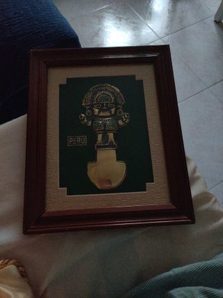 Cuadro Decorativo Perú Metal Dorado