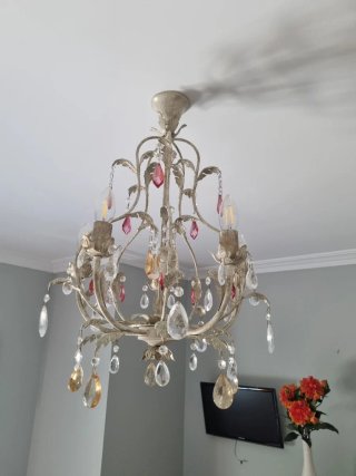 Lámpara de araña de cristal 5 bombillas