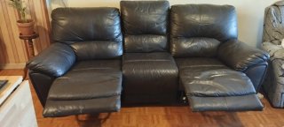 Sofá Modular Piel Negra 4 Plazas Relax