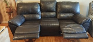 Sofá Modular Piel Negra 4 Plazas Relax
