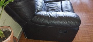 Sofá Modular Piel Negra 4 Plazas Relax