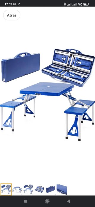 Mesa plegable con sillas camping playa