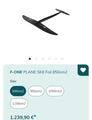 F-ONE PLANE SK8 Foil 850cm2 último modelo