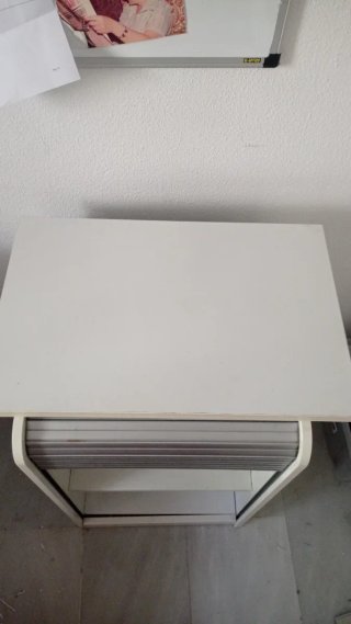Mueble auxiliar oficina gris y blanco
