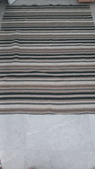 Alfombra Yute 1.50x2m Beige/Verde Nueva