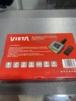 Transmisor FM Bluetooth Vieta RDS Coche