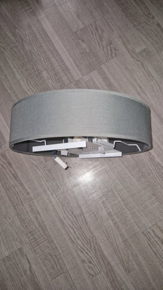 Lámpara de techo gris tela