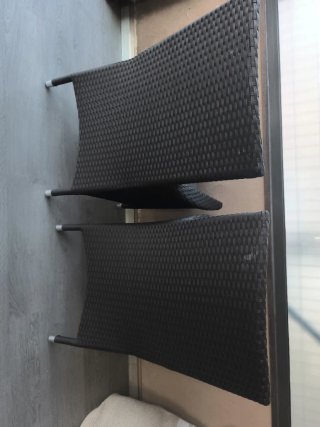 2 Sillas Rattan Sintético Marrón/Gris