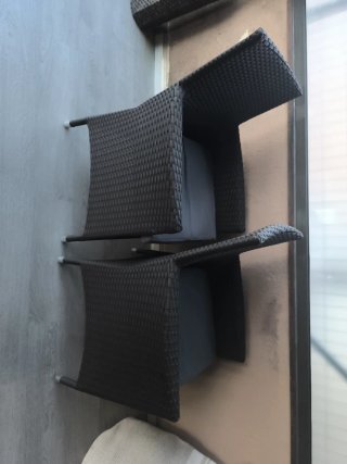 2 Sillas Rattan Sintético Marrón/Gris
