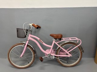 Bicicleta niña rosa con cesta