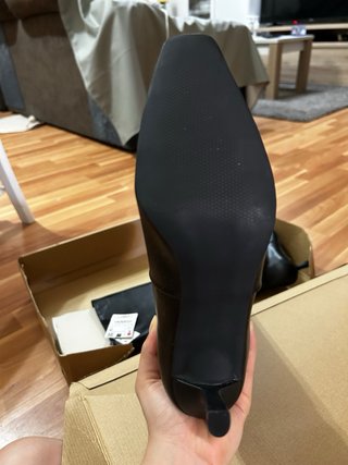 Botas de Piel Zara Tacón Bajo Talla 35
