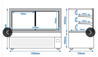 Vitrina Pastelera Refrigerada 620L