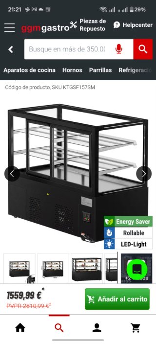 Vitrina Pastelera Refrigerada 620L