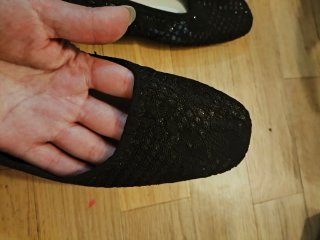 Ballerine nere pizzo brillanti taglia 38