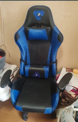 Silla Gamer Azul y Negra