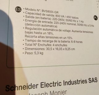 SAI Schneider Electric Easy UPS 800VA