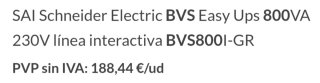 SAI Schneider Electric Easy UPS 800VA
