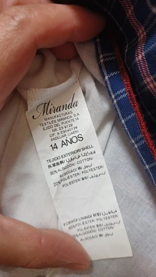 Falda niña cuadros Talla 14