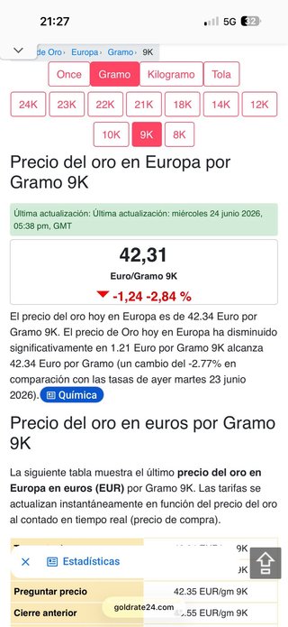 Cadena de oro 9kt 11gr