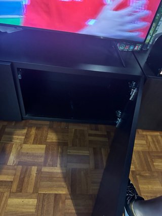 Mueble de salón modular negro y marrón