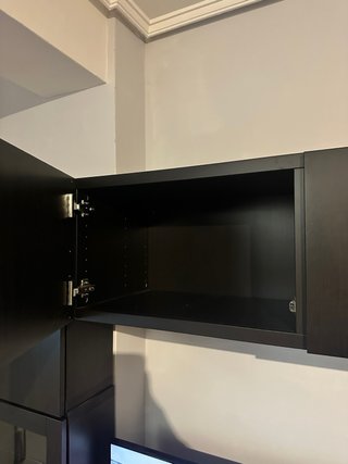 Mueble de salón modular negro y marrón