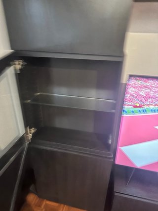 Mueble de salón modular negro y marrón