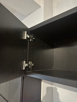 Mueble de salón modular negro y marrón
