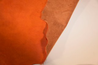 hoja de piel de vaca pelo media piel color naranja