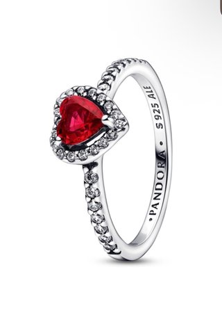 Anillo Pandora Corazón Rojo