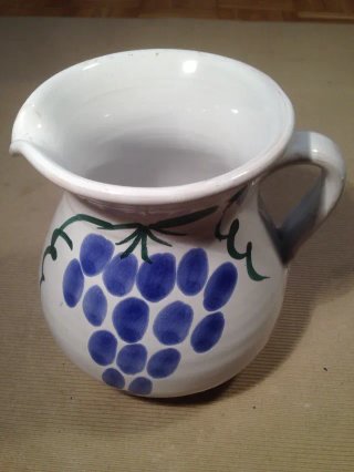 Set 3 Caraffe Vino Ceramica Uva Blu Bianco