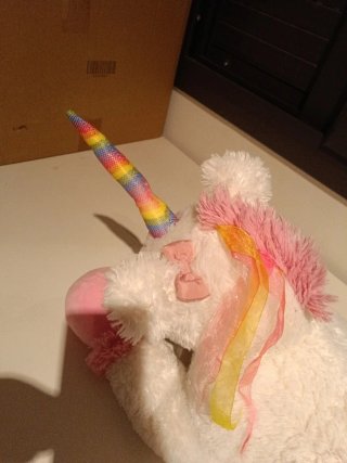 Peluche Unicornio Blanco Arcoíris grande