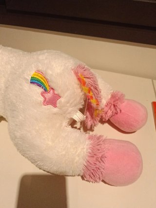 Peluche Unicornio Blanco Arcoíris grande