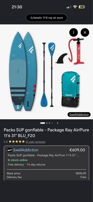 Tabla Paddle Surf Hinchable Fanatic Ray Air