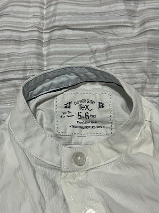 Camisa niño cuello mao blanca