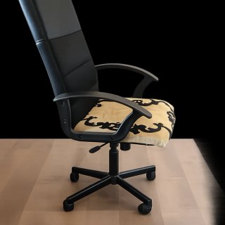 Cadeira de escritório preta com almofada