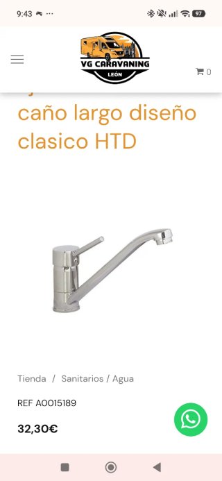 Grifo de cocina agua fría y caliente con latiguill
