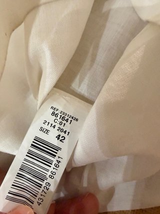 Pantalón lino Mango blanco