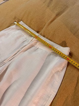 Pantalón lino Mango blanco