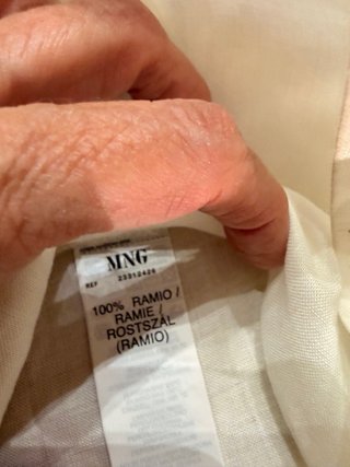 Pantalón lino Mango blanco