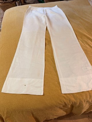 Pantalón lino Mango blanco