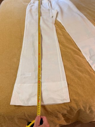 Pantalón lino Mango blanco