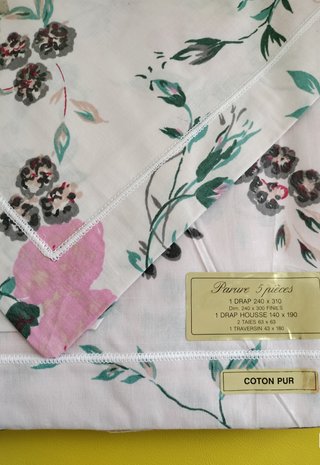 Juego de sábanas de algodón floral 5 piezas