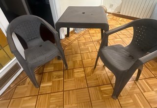 Mesa y 2 Sillas Terraza Plástico