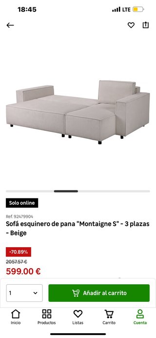 Sofá modular beige+ mesas auxiliares